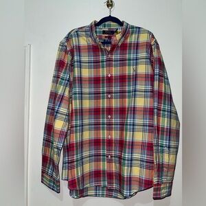 NWOT Ralph Lauren Multi Color Plaid Slim Fit Button Shirt